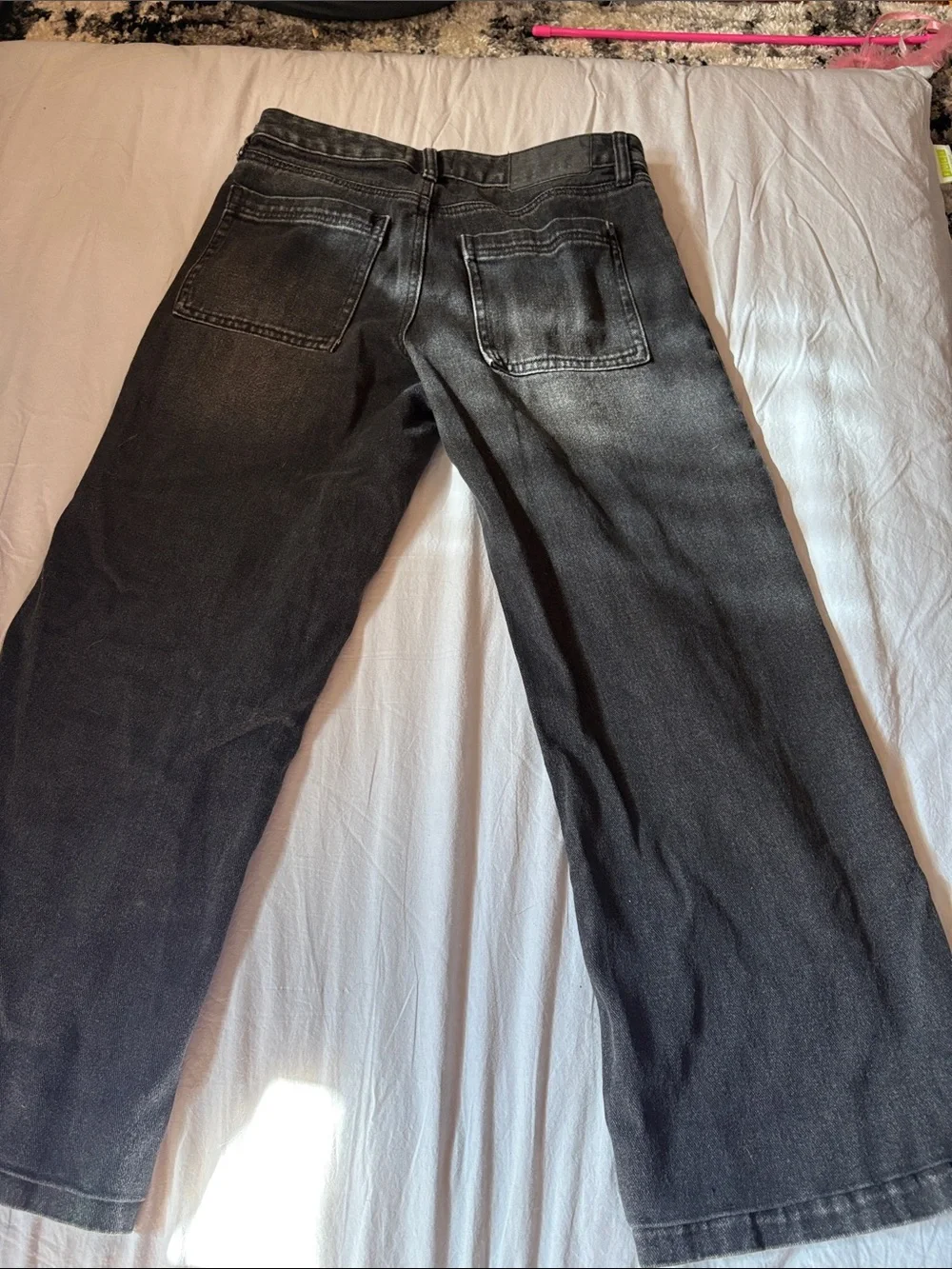 PacSun Black Wide-Leg Washed Jeans